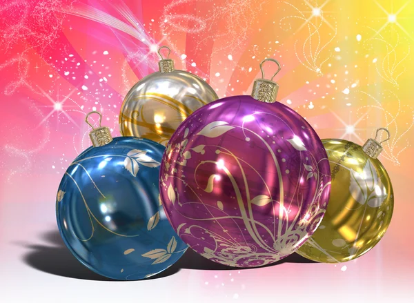 Фон Різдвяних кульок, ілюстрація різдвяної листівки — стокове фото