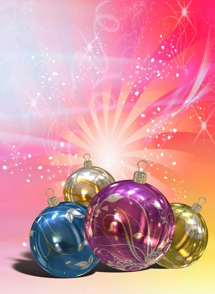 Bolas de Natal fundo, ilustração do cartão de Natal — Fotografia de Stock