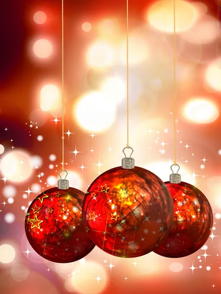 Boules de Noël fond, illustration de carte de Noël — Photo