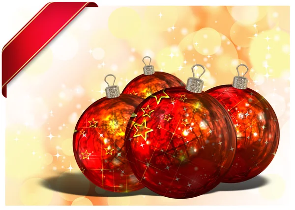 Weihnachtskugeln Hintergrund, Illustration der Weihnachtskarte — Stockfoto