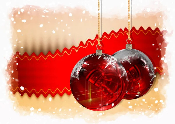 Fondo Bolas de Navidad, ilustración de la tarjeta de Navidad —  Fotos de Stock