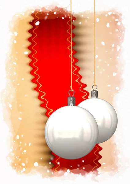 Sfondo palle di Natale, illustrazione del biglietto di Natale — Foto Stock