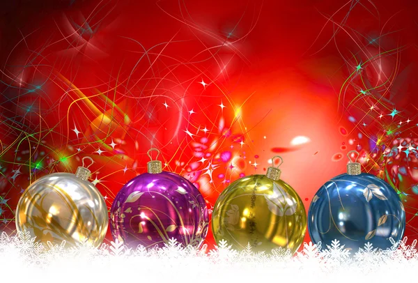 Karácsonyi labdák háttér, karácsonyi kártya illusztrációja — Stock Fotó