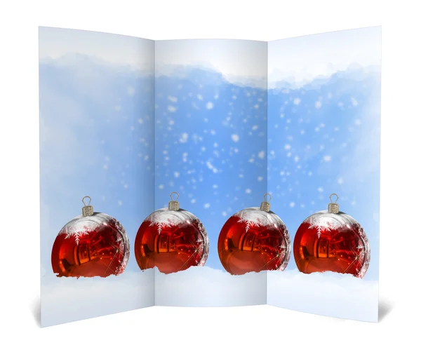 3D renderizar la tarjeta de Navidad sobre un fondo blanco —  Fotos de Stock