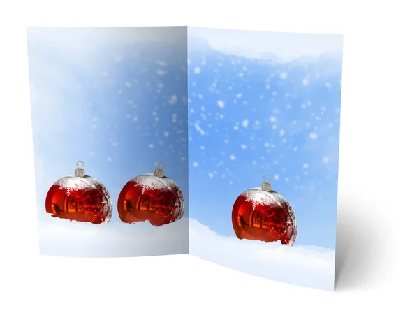 3D рендеринг різдвяної листівки на білому тлі — стокове фото