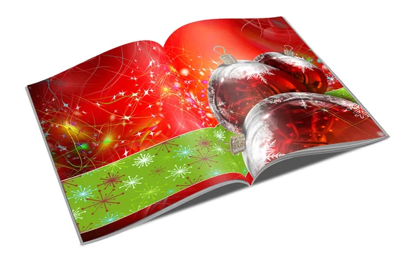 3D рендеринг різдвяної книги на білому тлі — стокове фото