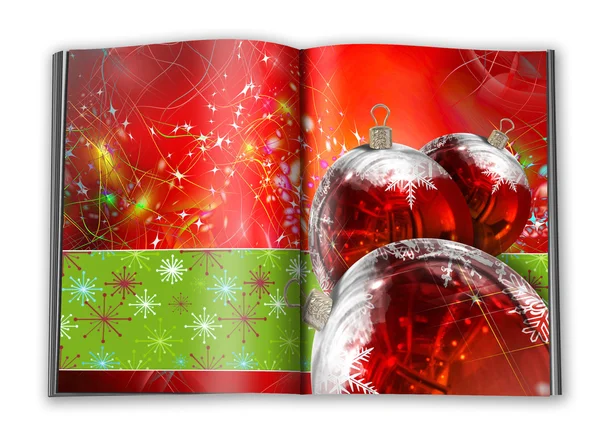 3D vykreslení Vánoční kniha na bílém pozadí — Stock fotografie