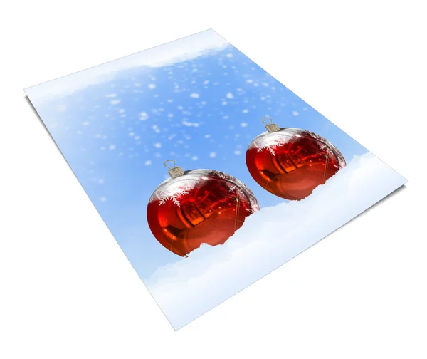 3D-Renderer Weihnachtskarte auf weißem Hintergrund — Stockfoto