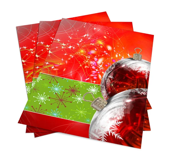 3D renderizar la tarjeta de Navidad sobre un fondo blanco —  Fotos de Stock