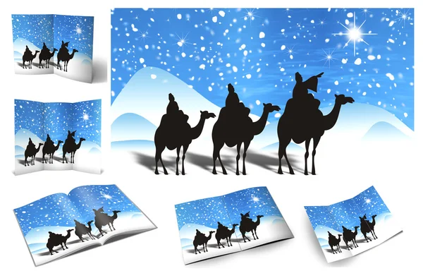 Fundo de Natal tradicional, ilustração do cartão de Natal — Fotografia de Stock