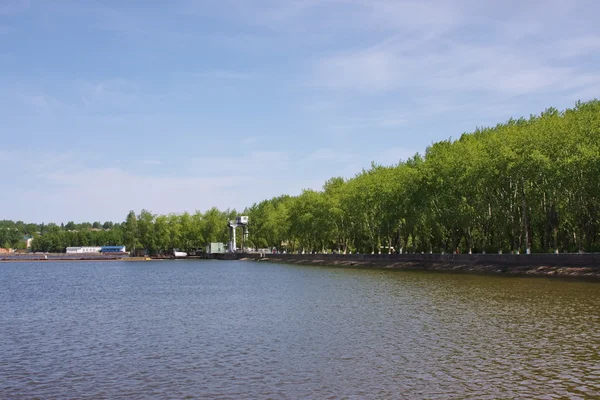 Embankment on a pond , city Perm — Stock Photo, Image