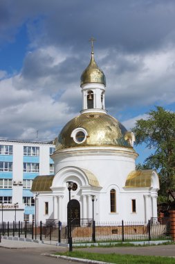 A temple of George is in city Perm clipart