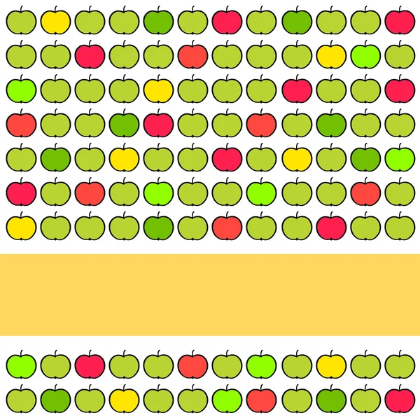 Färgstarka bakgrund med äpplen — Stock vektor