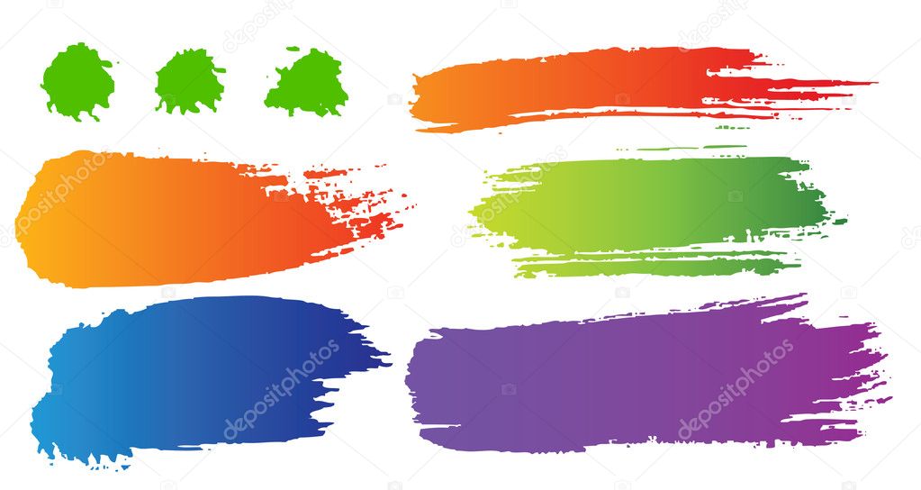 Vector set of color blots