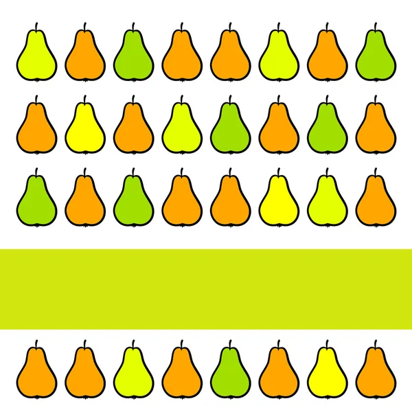 Banner met vrucht pear — Stockvector