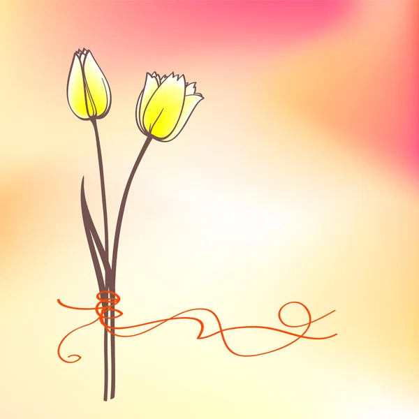 Gratulationskort blommor — Stock vektor