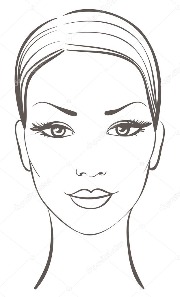 Dibujo rostro mujeres imágenes de stock de arte vectorial | Depositphotos