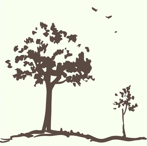 Projeto de cartão com árvores — Vetor de Stock