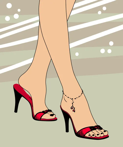 Pied et chaussures — Image vectorielle