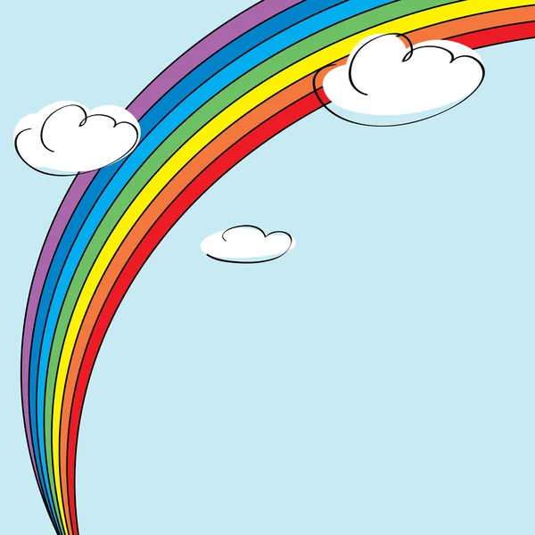 彩虹和云彩 — 图库矢量图片