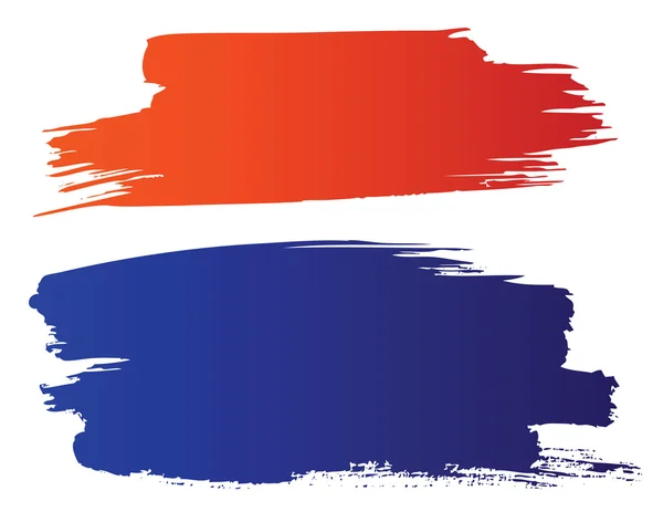 Brosses Grunge vectorielles rouges et bleues — Image vectorielle
