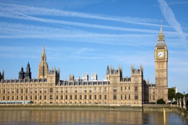 Big Ben and Thames river clipart