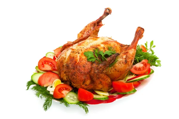 Grillad kyckling med grönsaker — Stockfoto