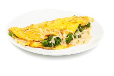 Omelet with cheese and broccoli clipart