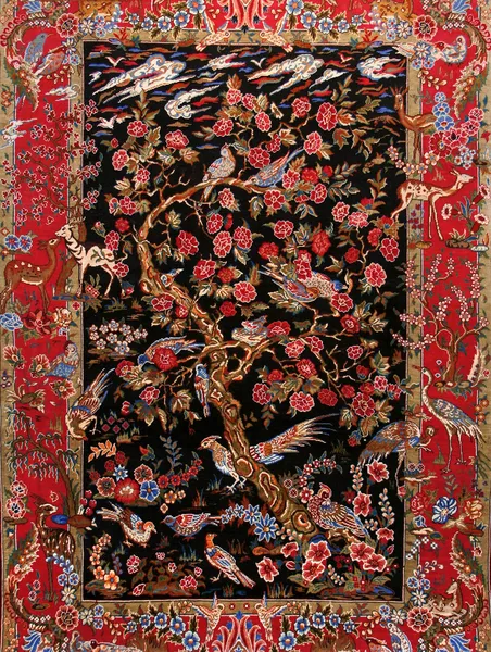 Achtergrond Turkse zijde tapijt — Stockfoto