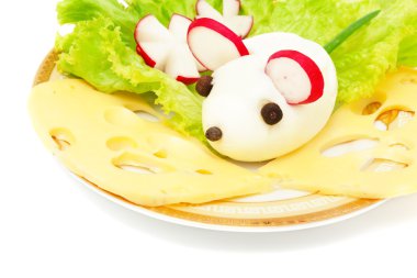 Mouse egg at breakfast clipart