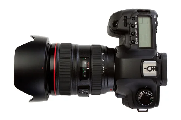 DSLR fotocamera geïsoleerd op wit — Stockfoto