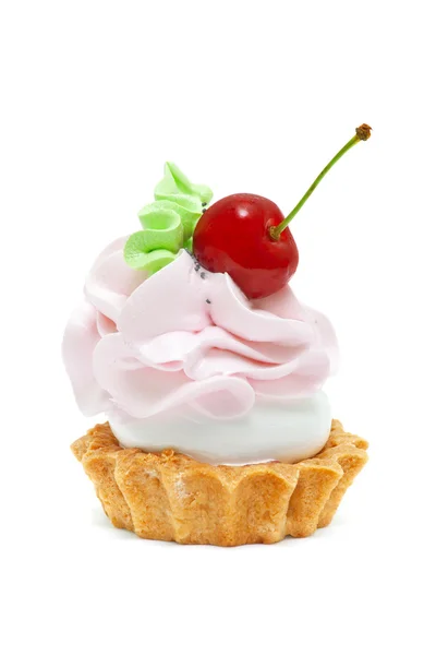 Pastel dulce con cereza —  Fotos de Stock