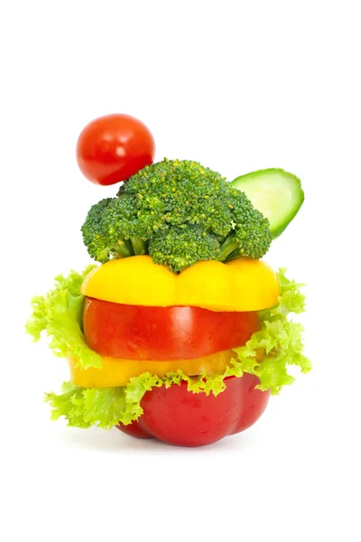 Mix of fresh vegetables isolated on white — Stock Photo, Image