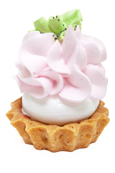 달콤한 케이크 흰색 절연 — 스톡 사진