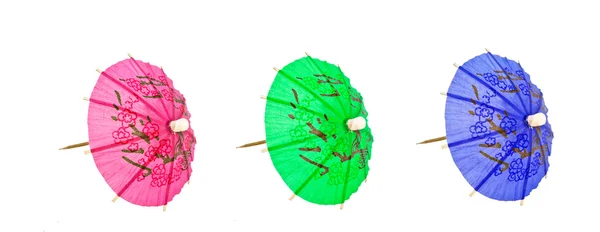 Three cocktail umbrella — Stock Photo, Image