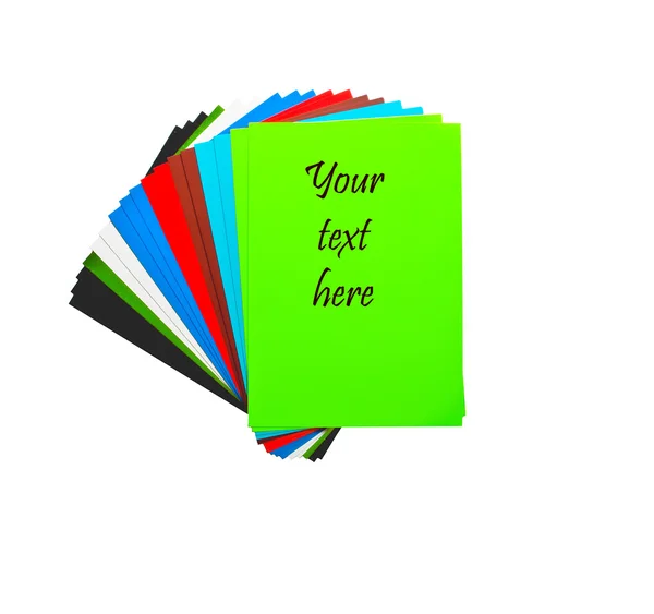 Farbiges Papier auf weißem Hintergrund — Stockfoto