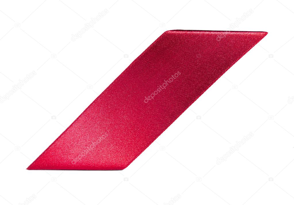 Red ribbon at an angle