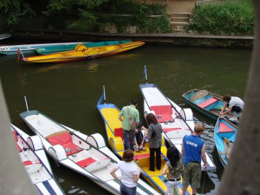 Punters on the river of Oxford clipart