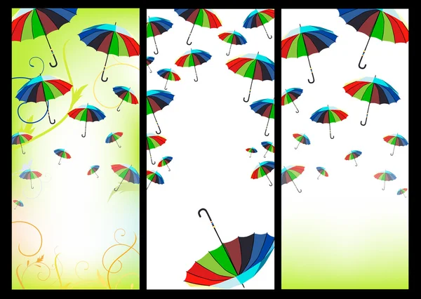 Banery sieci Web z parasolami — Wektor stockowy