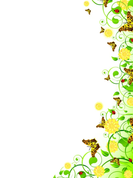 Cadre floral vertical — Image vectorielle