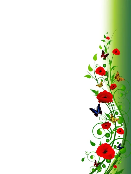 Floral cadre d'été multicolore — Image vectorielle