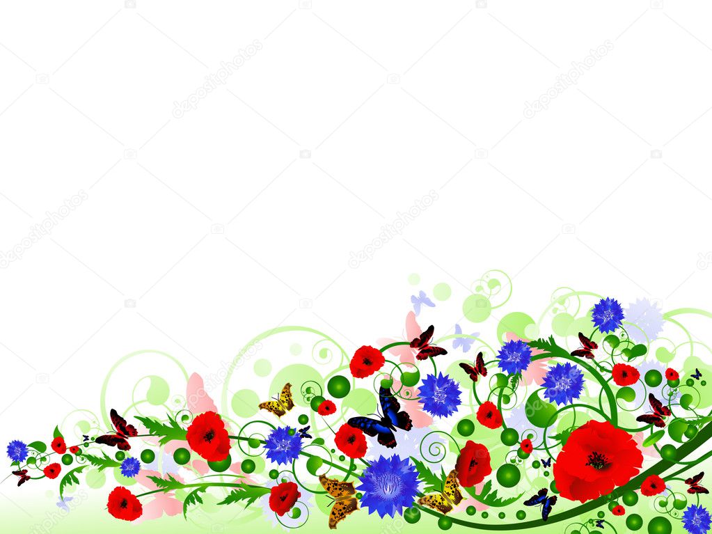 Floral multicolored summer frame
