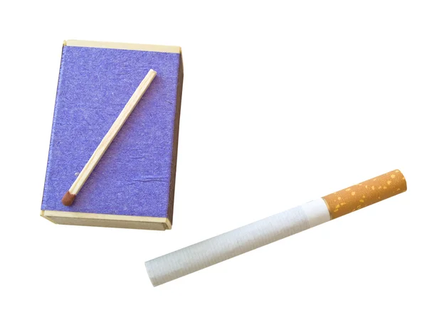 Match and cigarette — Stock Photo, Image