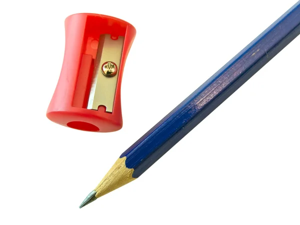 Kalem ve kalemtıraş — Stok fotoğraf