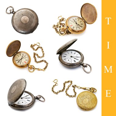 Pocket watch set clipart