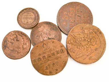 Old russian coins clipart
