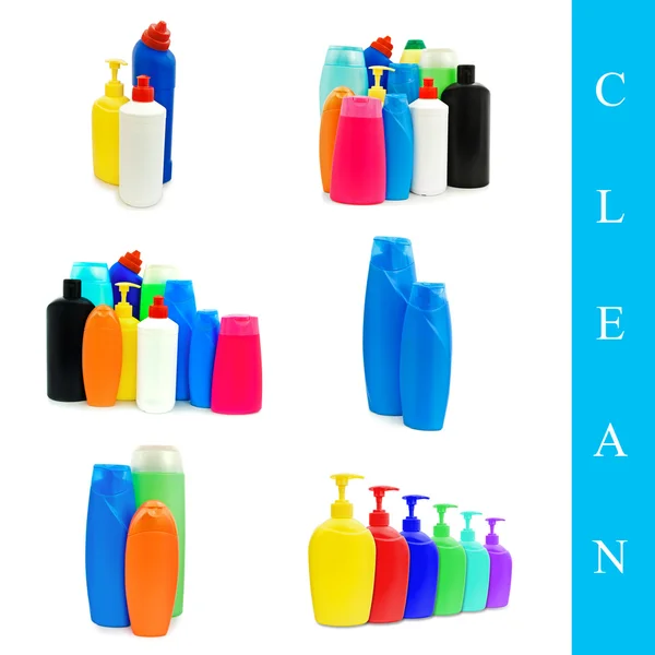 Plasrtic bottles set — Stock Photo, Image