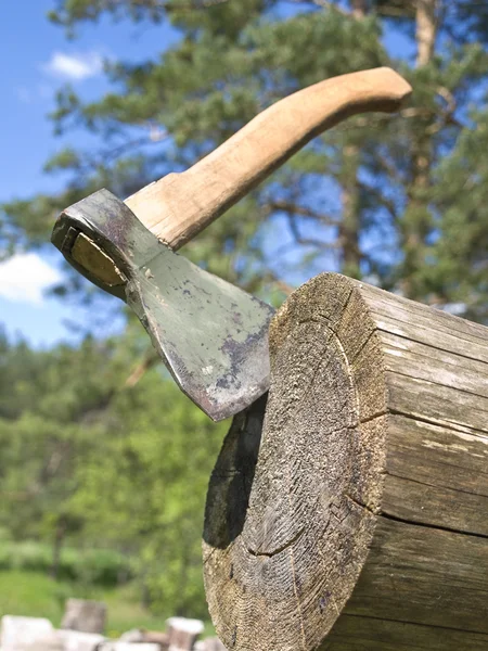 Axe in nature — Stock Photo, Image