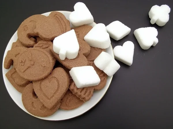 stock image Biscuit plate with sugar