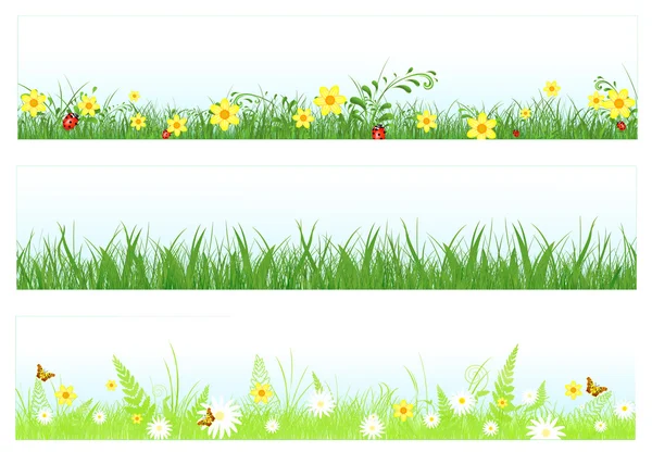 Bannières web herbe — Image vectorielle